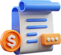 Lower cost invoice icon 3D - meal dynamics