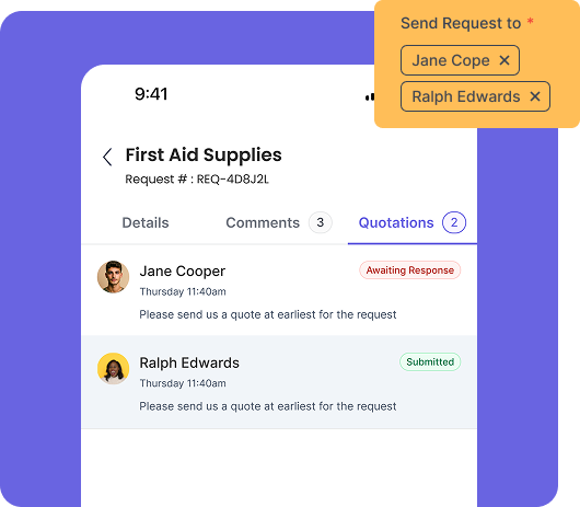Quote Requests & Comparison - Vender Management - Meal Dynamics