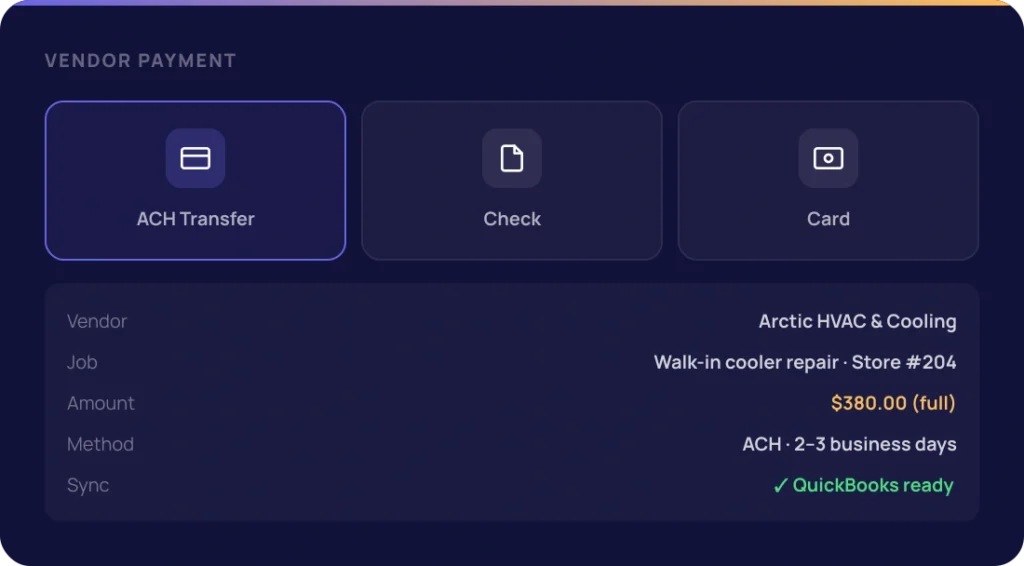 Seamless Payments - Vendor Management Module - Meal Dynamics AI